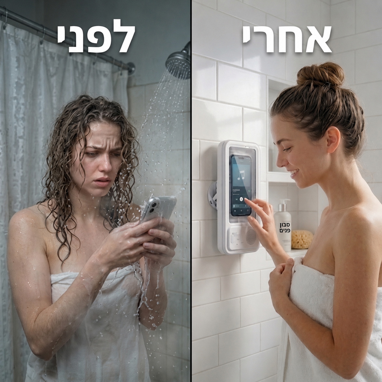מגן למקלחת + רמקול בלוטוס מובנה 🔗